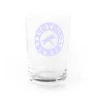 くーちゃんのビオトープ孟子（ロゴ）青 Water Glass :back