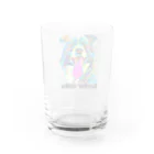 ユニークなワンちゃんデザインのお店のボーダーコリー　ネオンカラー Water Glass :back