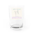 ボダコのレオのボダコのレオ　シルエット　ラベル風 Water Glass :back