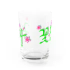 LalaHangeulの花咲く花道だけ歩こう　ハングルデザイン Water Glass :back