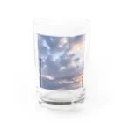 Hatumiの早朝の雲 Water Glass :front