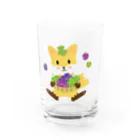 ばんぶーむーんのお店😺のかわいいキツネとブドウ Water Glass :front