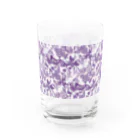 花と寅オンラインショップSUZURI支店の【flor púrpura】総柄グラス グラス前面