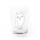 森図鑑の[森図鑑] まるっとミミズク（ミミズクのイラストC） Water Glass :front