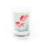 寿めでたや(ukiyoe)の日本画:小原古邨_金魚二匹 Water Glass :front