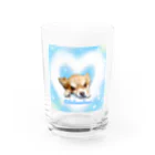 ガゥガゥちゃんの雲ハートとチワワ Water Glass :front