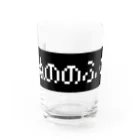 レトロゲーム・ファミコン文字Tシャツ-レトロゴ-のぬののふく 黒ボックスロゴ Water Glass :front