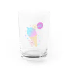 ぴよねこ(nikoneko)のカラフルソフトクリームとふわふわアニマル Water Glass :front