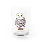 kagayakenaoki shop のシロフクロウのウィオルくんグッツです Water Glass :front