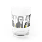 ビールとアート TM-3 Designの偉人 × BEER（三人の音楽家）黒線画・枠付 Water Glass :front