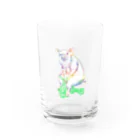 N谷スタジオのブタさんon三輪車～レインボーバージョン～ Water Glass :front