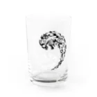 Ａ’ｚｗｏｒｋＳの合わせ二つ髑髏 黒白（オリジナル家紋シリーズ） Water Glass :front