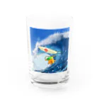 ホンイチのホンイチくん　サーフィン Water Glass :front