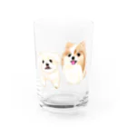 hanapecha_wannyanのポメペキちゃん＆ペキニーズ Water Glass :front