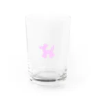 //しゃもん//のバルーン犬　pink Water Glass :front