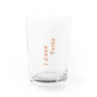 ミラくまのI LOVE Tribe 縦文字 Water Glass :front