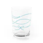 浅沼シオリ｜カップ酒愛好家のリボンぐるぐるグラス（ブルー） Water Glass :front