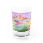 夏休みの山の絵 Water Glass :front