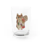 河内葉子の動物アートのグッズのわんぱくリスさん Water Glass :front