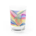 go80sのピーコックグリーンからす Water Glass :front