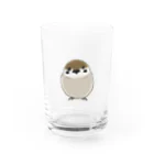 ふくふくSHOPのすずめー手描き風小鳥グッズシリーズー Water Glass :front