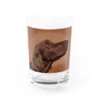 【CPPAS】Custom Pet Portrait Art Studioのアイリッシュセッタードッグ - レンガブロック背景 Water Glass :front