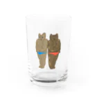 りのりのザウルスのイヌマッスル&ネコマッチョ(戦友) Water Glass :front