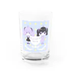 かじきのpurple black doll Water Glass :front