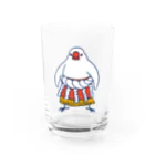 もしもしこちら文鳥のすもう文鳥よこづな　青ライン Water Glass :front