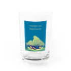 ari designの入道雲と歌川国芳の鯨（ちょっぴり派手バージョン） Water Glass :front