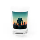 らぱその大きくて不気味なロボットのある夕景 Water Glass :front