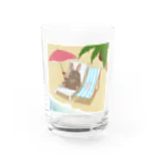 はむはむえどちゃんのはむうさ 夏のバカンス Water Glass :front