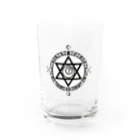 KIKITEKI_LABORATORYの魔法陣×六芒星×猫目玉 BLACK Water Glass :front