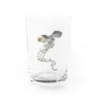 消しゴムはんこ八里半の伝説の鳥 Water Glass :front