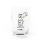 ビールとアート TM-3 Designの彫刻 × BEER（サモトラケのニケ）黒線画 Water Glass :front