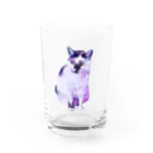 ねこまみれのアンニュイなネコ Water Glass :front