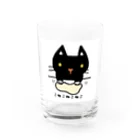 こねこねこねこのこねこねこねこ(黒) Water Glass :front