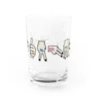 うめぼしととまととごはん。のあかさたなはまやらわ。 Water Glass :front