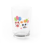 ミニマムユニヴァース@SUZURIのデビねこくんとデビねずちゃん グラス 風船 Water Glass :front