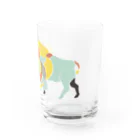 PuppenPeanoのパステルなバイソン Water Glass :front