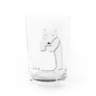 ARE（あれ）屋の熊の木彫り（白／岩に前足） Water Glass :front