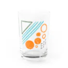 山と海のきくちみかんのしかくいロゴ Water Glass :front