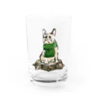 犬グッズの店しえるぶるーのマフラー犬　フレンチブルドッグ　クリーム Water Glass :front