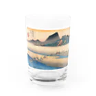 寿めでたや(ukiyoe)の広重_東海道五拾三次・金谷 大井川遠岸 Water Glass :front