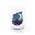 虎笑鬼　まうの月夜のヨット Water Glass :front