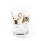 みきぞーん｜保護猫 ミッキー画伯と肉球とおともだちのrom & sol Water Glass :front