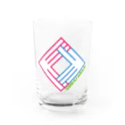 CHICHIZŌの狐の窓 (ライン：ピンク×水) グラス前面