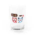 ミニマムユニヴァース@SUZURIのデビねこくんとデビねずちゃんドット絵 グラス Water Glass :front