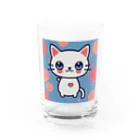 A31eの狛猫のミケ「はーとびーと」 Water Glass :front