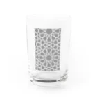 SayoShiotaのイスラム幾何学模様（グレー） Water Glass :front